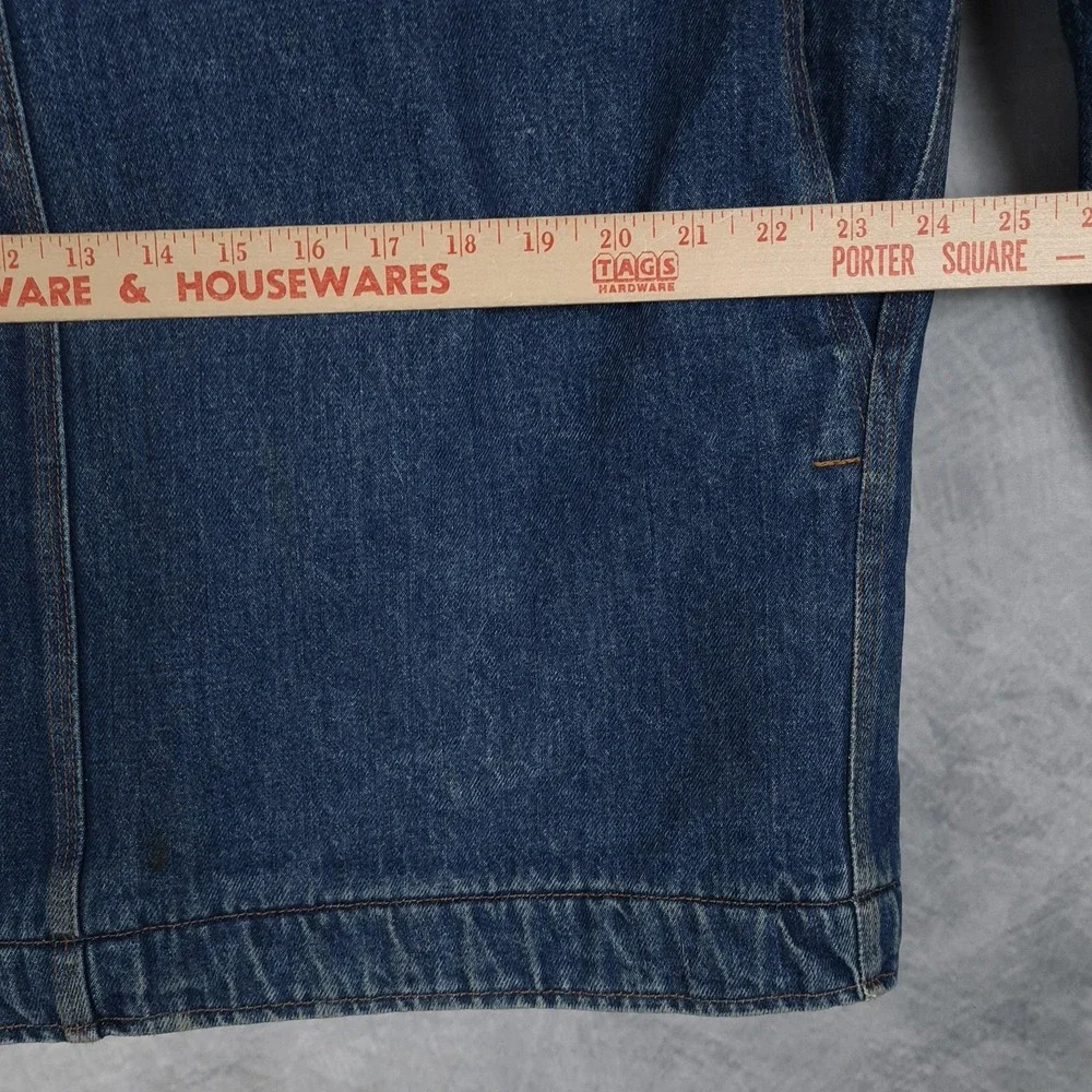 Vntg Polo Ralph Lauren Country Barn Coat Men Large Denim Blanket Lined Chore 90s - Picture 14 of 16